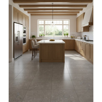 Marlborough Opalus Marble Grey Matt Porcelain Tile (30 Pack10 Box10.7M2 )KitchenFloor & Wall TileBased By Turkish Silver Marble from B&Q