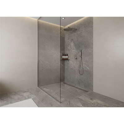 Marlborough Opalus Marble Grey Matt Porcelain Tile (30 Pack10 Box21.5M2 )ShowerFloor & Wall Tile -Based On Turkish Silver Marble from B&Q