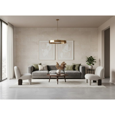 Marlborough Opalus Marble Ivory Matt Porcelain Tile (3 Pack1 Box2.15M2 )Tv RoomFloor & Wall Tile -Based On Turkish Silver Marble from B&Q