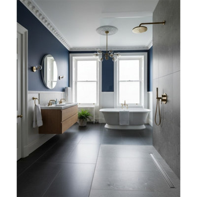 Marlborough Opalus Marble Grey Matt Porcelain Tile (9 Pack3 Box3.21M2 )BathroomFloor & Wall TileBased By Turkish Silver Marble from B&Q