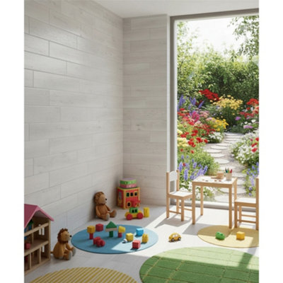 Marlborough Premium White Matt Porcelain Wood Effect Floor Tile (135 Pack15 Box18.3M2 Coverage)Playroomw- Inspired By Latin America from B&Q