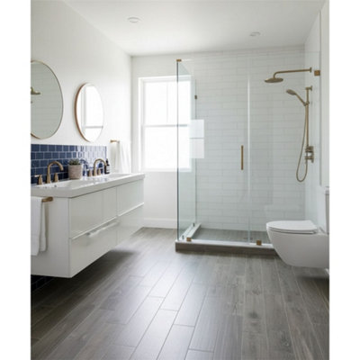 Marlborough Premium Walnut Matt Porcelain Wood Effect Floor Tile (90 Pack10 Box12.2M2 Coverage)Shower- Inspired By Latin America from B&Q