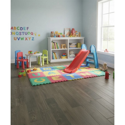 Marlborough Premium Walnut Matt Porcelain Wood Effect Floor Tile (90 Pack10 Box12.2M2 Coverage)Playroom- Inspired By Latin America from B&Q