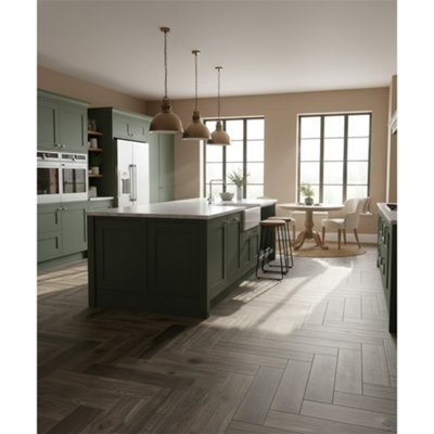 Marlborough Premium Walnut Matt Porcelain Wood Effect Floor Tile (9 Pack1 Box1.22 M2 Coverage)Kitchen- Inspired By Latin America from B&Q