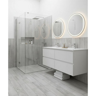 Marlborough Premium Ash Grey Matt Porcelain Wood Effect Floor Tile (45 Pack5 Box6.1M2 Coverage)Shower- Inspired By Latin America from B&Q