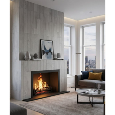 Marlborough Premium Ash Grey Matt Porcelain Wood Effect Floor Tile (9 Pack1 Box1.22 M2 Coverage)Lounge- Inspired By Latin America from B&Q