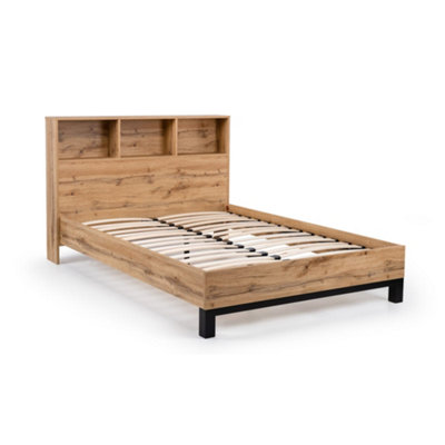 Oakham Alder Bookcase Headboard BedLight Oak King (150Cm) from B&Q
