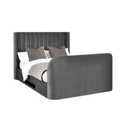 Oakham Hickory Ottoman Tv BedDark Grey Double (135Cm) from B&Q