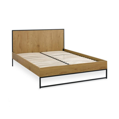 Oakham Summit Oak/black  Bed Frame King (150Cm) from B&Q