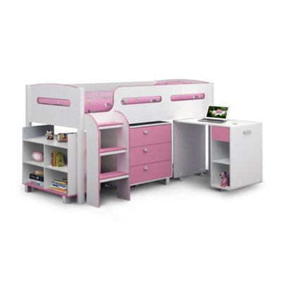 Oakham Prairie Pink Cabin Bed Single (90Cm) from B&Q
