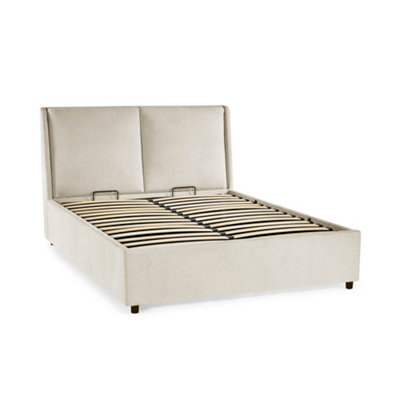Oakham Opal Beige Upholstered Ottoman Storage Bed King (150Cm) from B&Q
