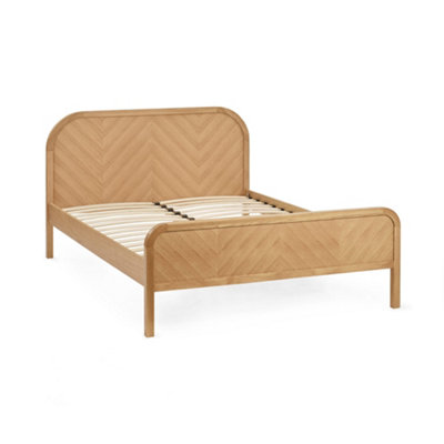 Oakham Crimson Oak Chevron Bed King (150Cm) from B&Q