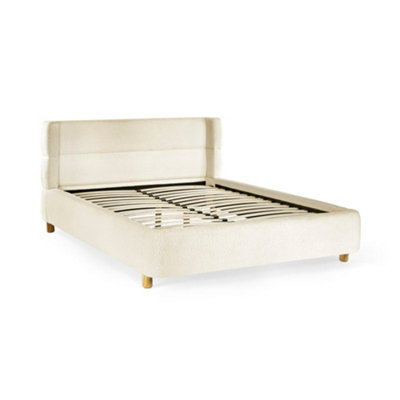 Oakham Silverwood Cream Bouclé Upholstered Bed Double (135Cm) from B&Q
