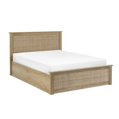 Oakham Zinc Ottoman BedOak Double (135Cm) from B&Q