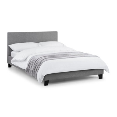 Oakham Travertine Bed Light Grey King (150Cm) from B&Q
