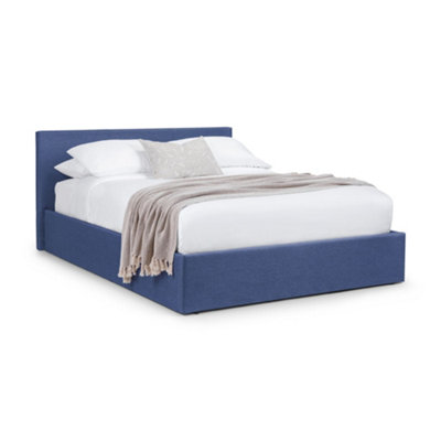 Oakham Travertine Ottoman Storage Bed Dark Blue King (150Cm) from B&Q