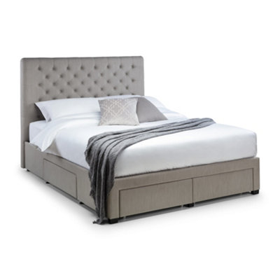 Oakham Lunar 4 Drawer BedGrey Linen Superking (180Cm) (150Cm) from B&Q