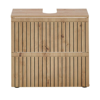 Oakham Premium Haven 2 Drawer Brown Under Sink Cabinet from B&Q