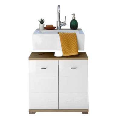 Oakham Premium Cove White Under Sink Cabinet from B&Q