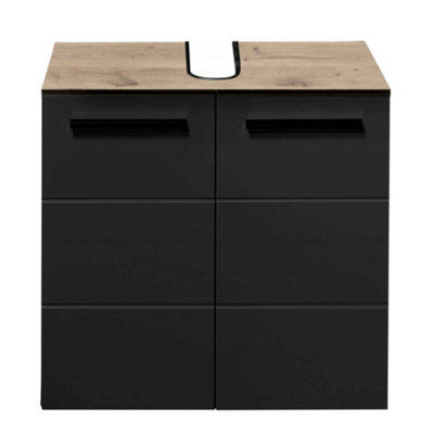 Oakham Premium Summit Black Under Sink Cabinet from B&Q