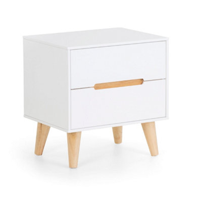 Oakham Premium Elara 2 Drawer White Bedside Unit from B&Q