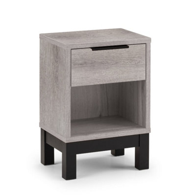 Oakham Premium Kora 1 Drawer Grey Oak Bedside Unit from B&Q