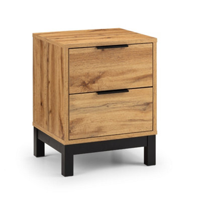 Oakham Premium Kora 2 Drawer Light Oak Bedside Unit from B&Q