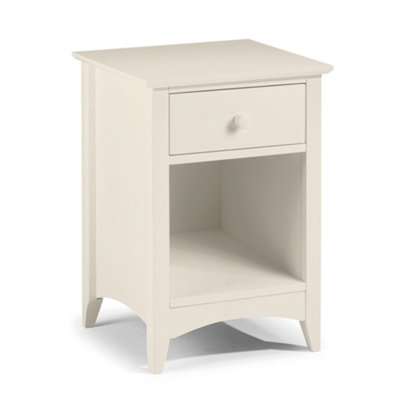 Oakham Premium Luma 1 Drawer Stone White Bedside Unit from B&Q