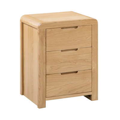 Oakham Premium Arc 3 Drawer Cashew Bedside Unit from B&Q