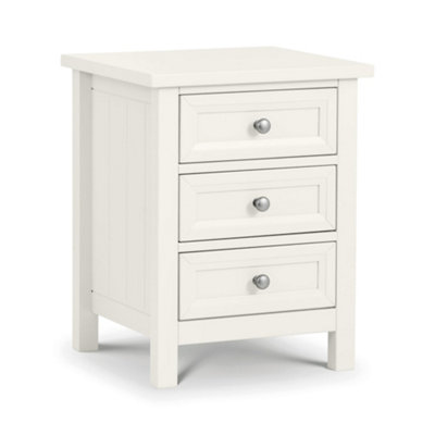 Oakham Premium Solace 3 Drawer Surf White Bedside Unit from B&Q