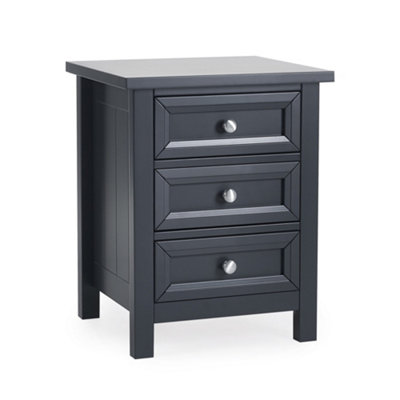 Oakham Premium Solace 3 Drawer Anthracite Bedside Unit from B&Q