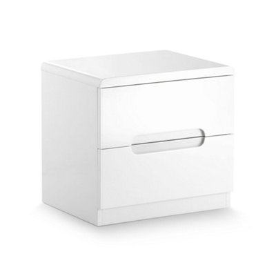Oakham Premium Midtown 2 Drawer White Bedside Unit from B&Q