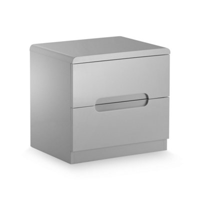 Oakham Premium Midtown 2 Drawer Grey Bedside Unit from B&Q