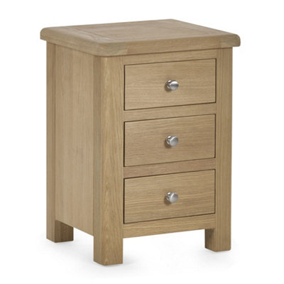 Oakham Premium Hudson Limed Oak 3 Drawer Bedside Unit from B&Q