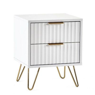Oakham Premium Siena 2 Drawer Matt White Bedside Unit from B&Q