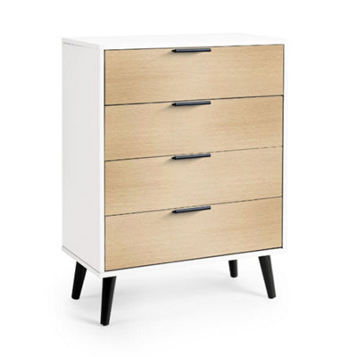 Oakham Premium Arden 4 Drawer Wide ChestWhite & Oak from B&Q