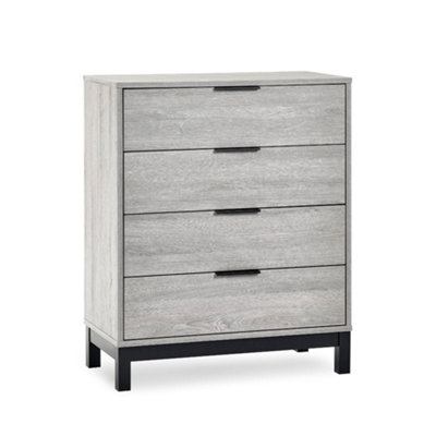 Oakham Premium Kora 4 Drawer ChestGrey Oak from B&Q