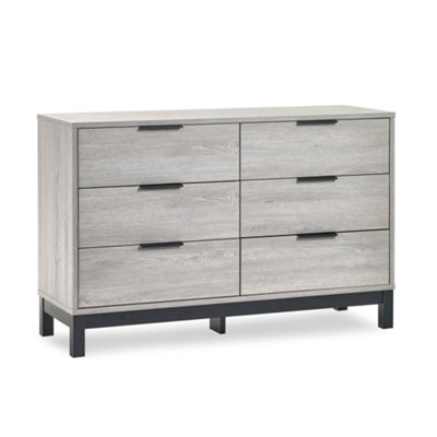 Oakham Premium Kora 6 Drawer Wide ChestGrey Oak from B&Q