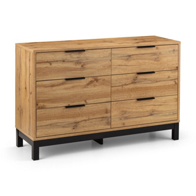 Oakham Premium Kora 6 Drawer Wide ChestOak from B&Q
