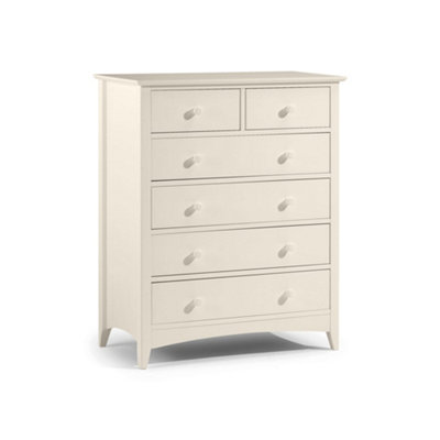 Oakham Premium Luma 4 + 2 Drawer ChestStone White from B&Q