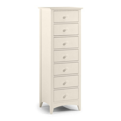 Oakham Premium Luma 7 Drawer Narrow ChestStone White from B&Q