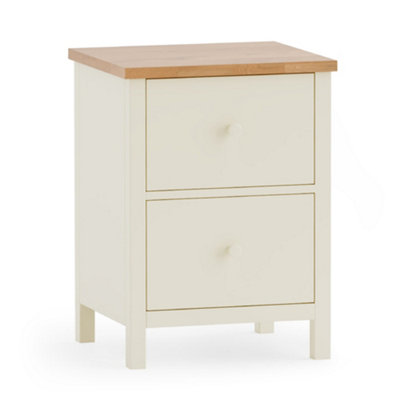 Oakham Premium Ridgeway 2 Drawer BedsideIvory & Oak from B&Q