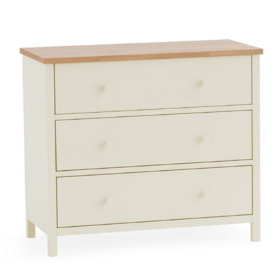 Oakham Premium Ridgeway 3 Drawer ChestIvory & Oak from B&Q