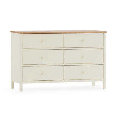 Oakham Premium Ridgeway 6 Drawer ChestIvory & Oak from B&Q