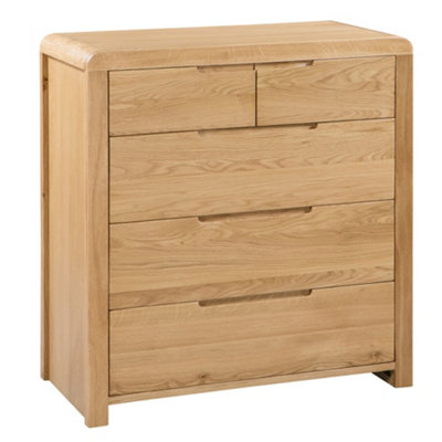 Oakham Premium Arc 3 + 2 Drawer ChestOak from B&Q