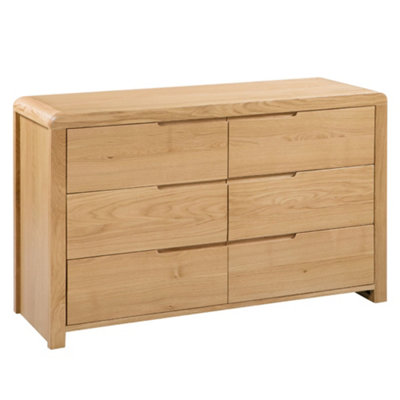 Oakham Premium Arc 6 Drawer Wide ChestOak from B&Q