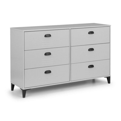 Oakham Premium Calder Locker 6 Drawer Wide ChestGrey & Black from B&Q
