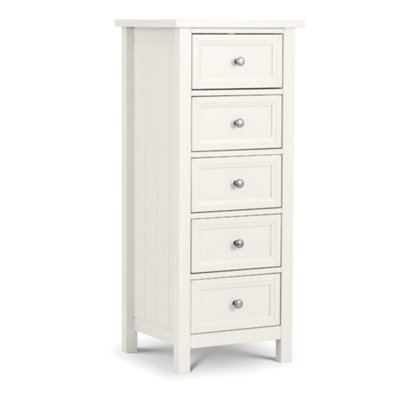 Oakham Premium Solace 5 Drawer Tall ChestSurf White from B&Q