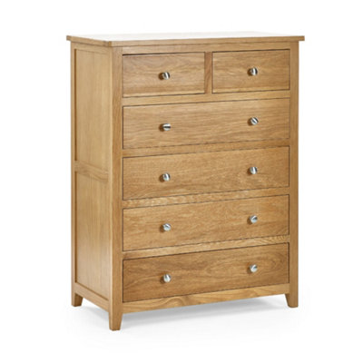 Oakham Premium Brixton 4 + 2 Drawer ChestOak from B&Q