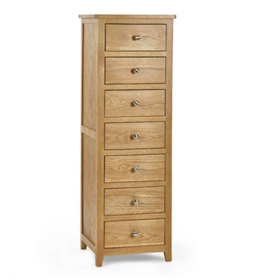 Oakham Premium Brixton 7 Drawer Narrow ChestOak from B&Q